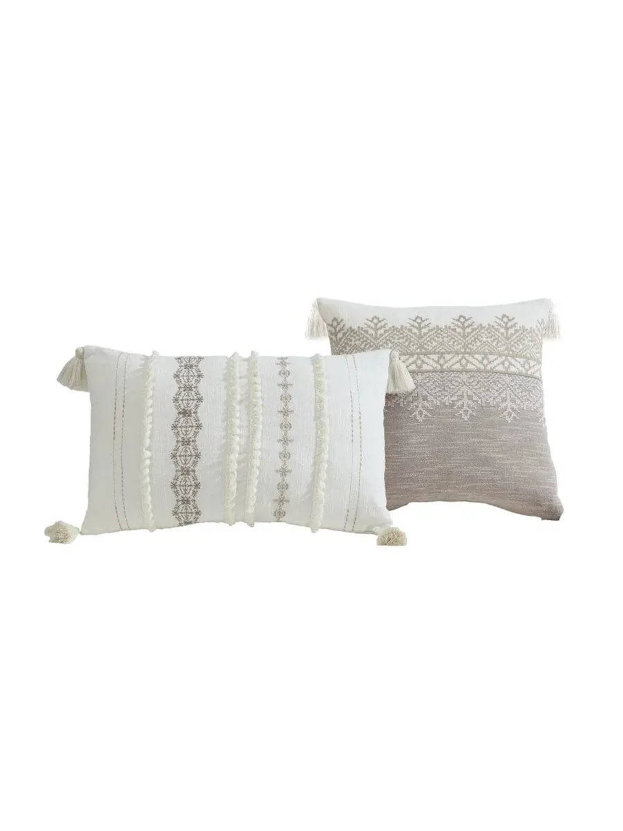 Комплект стеганого одеяла Preston Jacquard 5-предметный, Queen Riverbrook Home — изображение 8 из 9, бежевый белый
