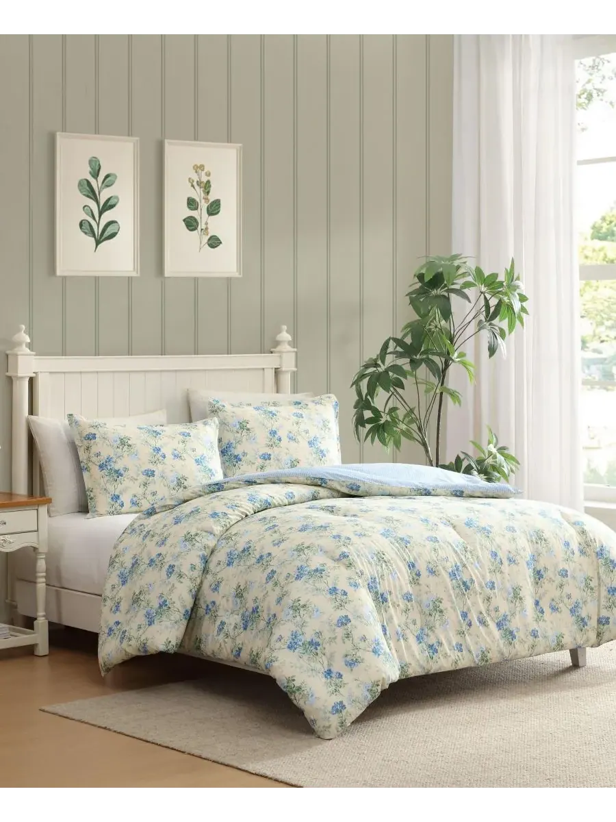 Комплект постельного белья Blossom Dance, 2 предмета, размер Twin Laura Ashley — изображение 2 из 7, желтый синий