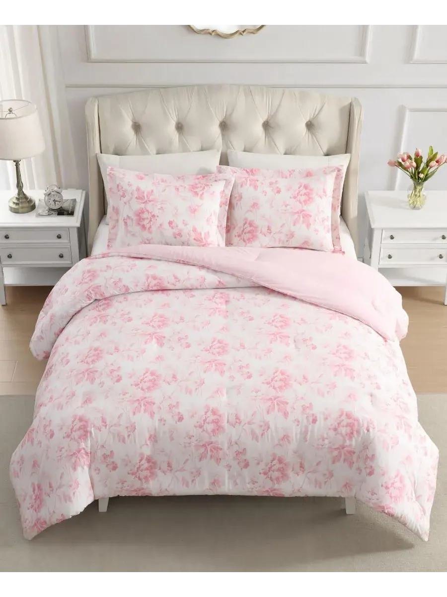 Комплект постельного белья Anja Textured Toile, 2 предмета, размер Twin Laura Ashley — изображение 2 из 6, розовый
