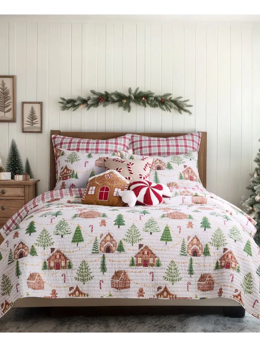 Наволочка Gingerbread Village, 2 шт., стандарт Levtex Home — изображение 4 из 4, бежевый