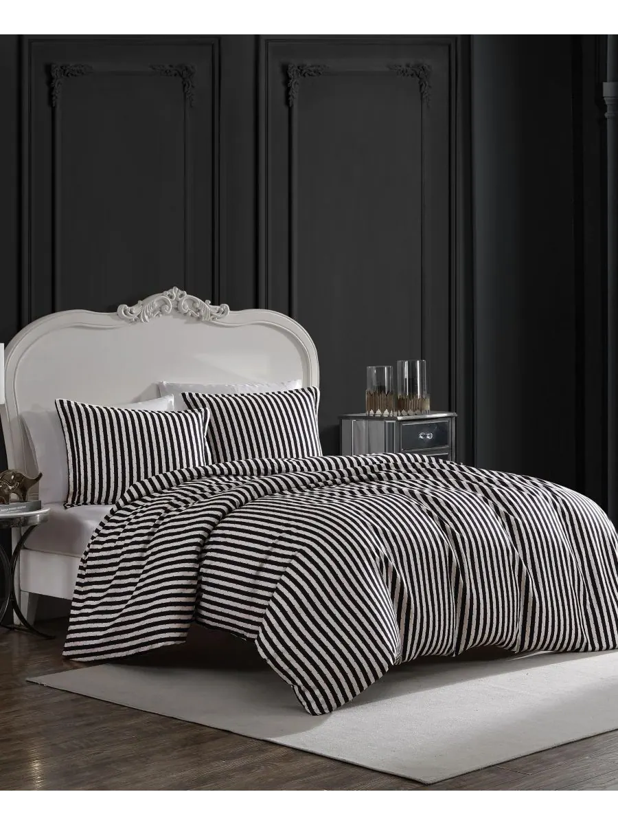 Комплект постельного белья Wonderland Stripe из 3 предметов, размер Full/Queen Betsey Johnson — изображение 2 из 6, черный