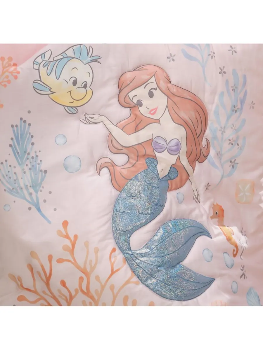 Комплект постельного белья для детской кроватки Disney Baby «Русалочка» из 3 предметов Bedtime — изображение 5 из 10, розовый