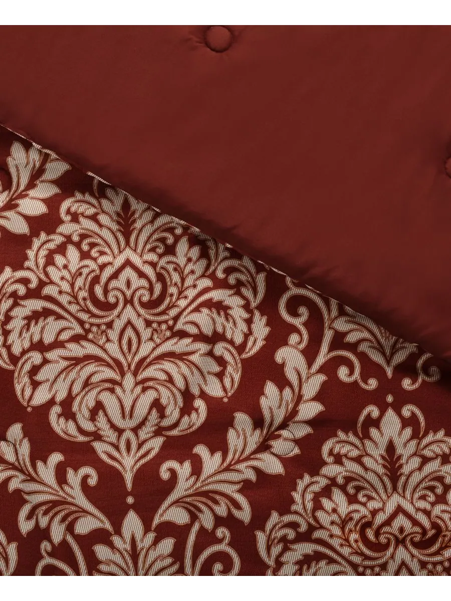 Комплект постельного белья Lazia Damask из 3 предметов, размер King/California King Royal Court — изображение 2 из 4, красный