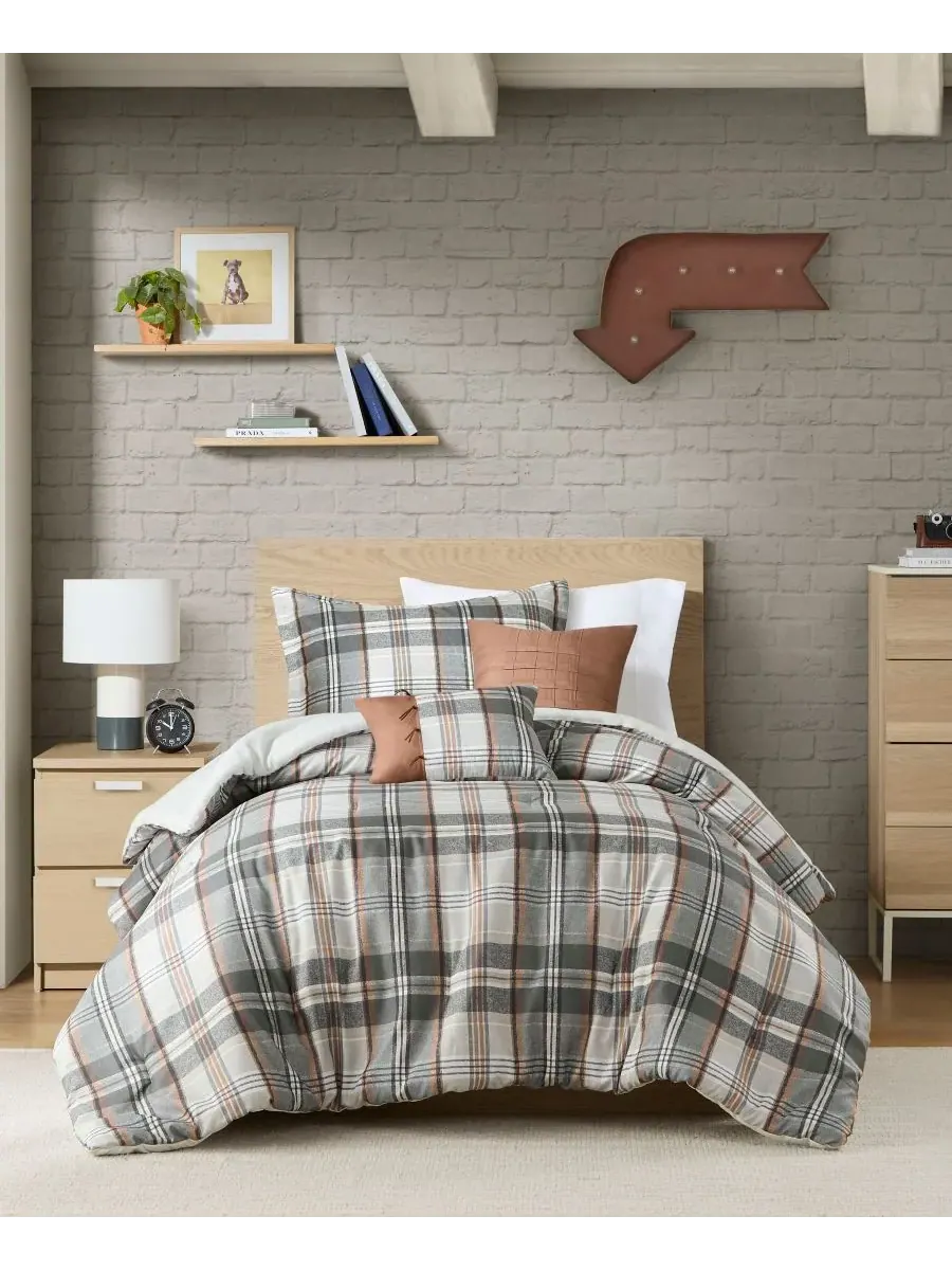 Комплект постельного белья Blake Plaid из 5 предметов, размер Full/Queen Intelligent Design