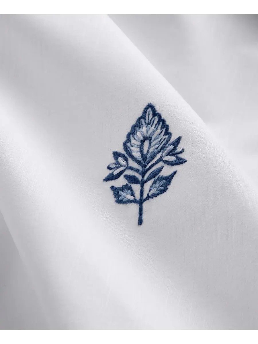 Комплект постельного белья Irving Embroidery из 3 предметов, размер Full/Queen Charter Club — изображение 6 из 10, синий