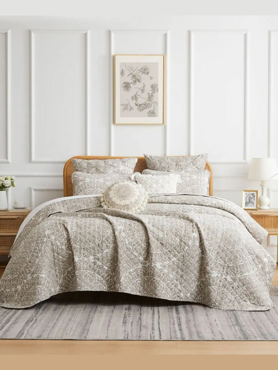 Комплект постельного белья Ashanti из 6 предметов, размер Twin/Twin XL Southshore Fine Linens — изображение 1 из 4, кость