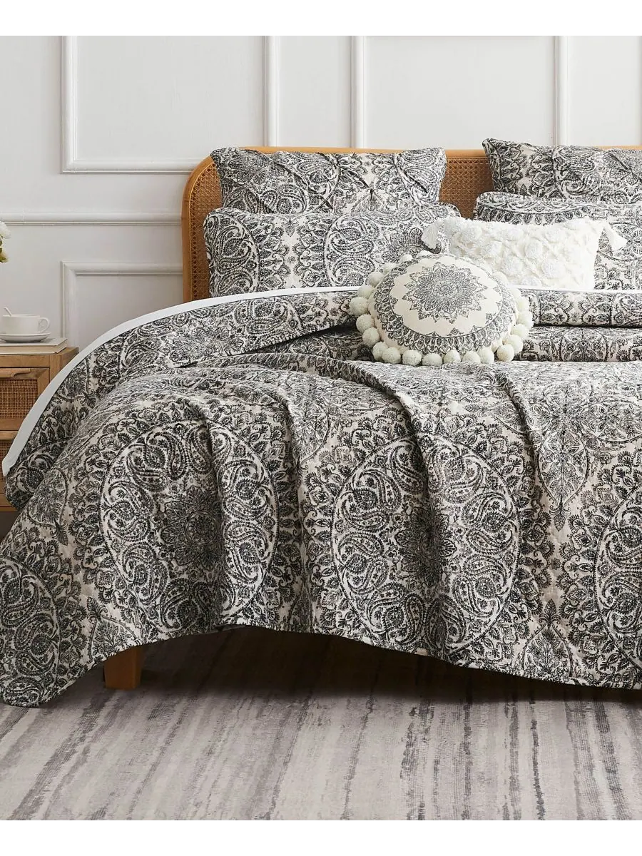 Комплект постельного белья Ashanti из 6 предметов, размер Twin/Twin XL Southshore Fine Linens — изображение 3 из 4, серый