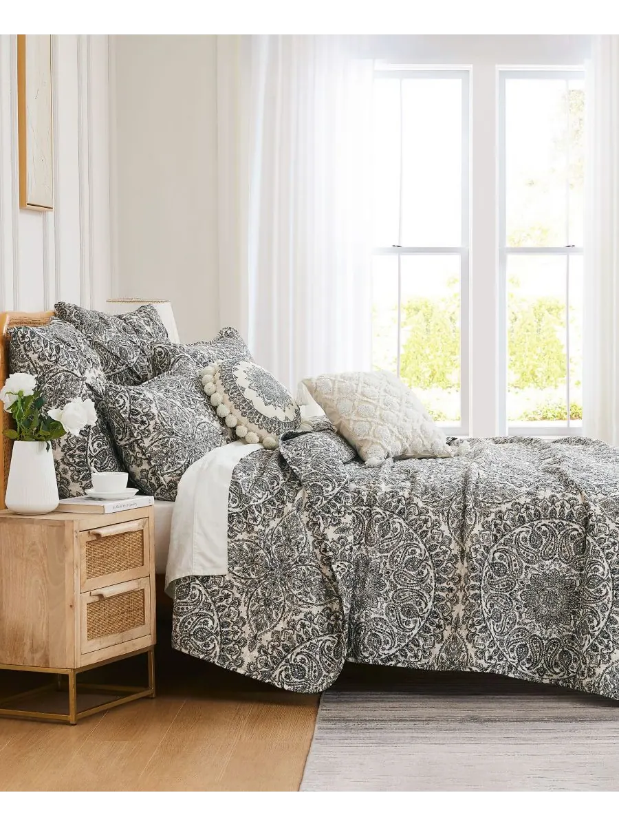 Комплект постельного белья Ashanti из 6 предметов, размер Twin/Twin XL Southshore Fine Linens — изображение 4 из 4, серый