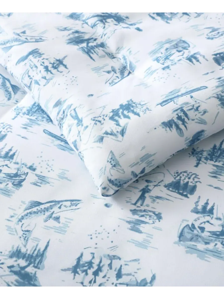 Комплект постельного белья Fish Town Toile, 3 предмета, двусторонний, размер Full/Queen Eddie Bauer — изображение 5 из 8