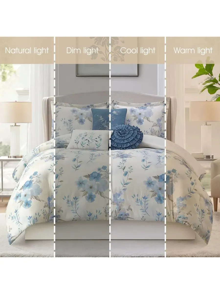 Комплект постельного белья Karly Floral 7-предметный, King Stratford Park — изображение 4 из 7, синий