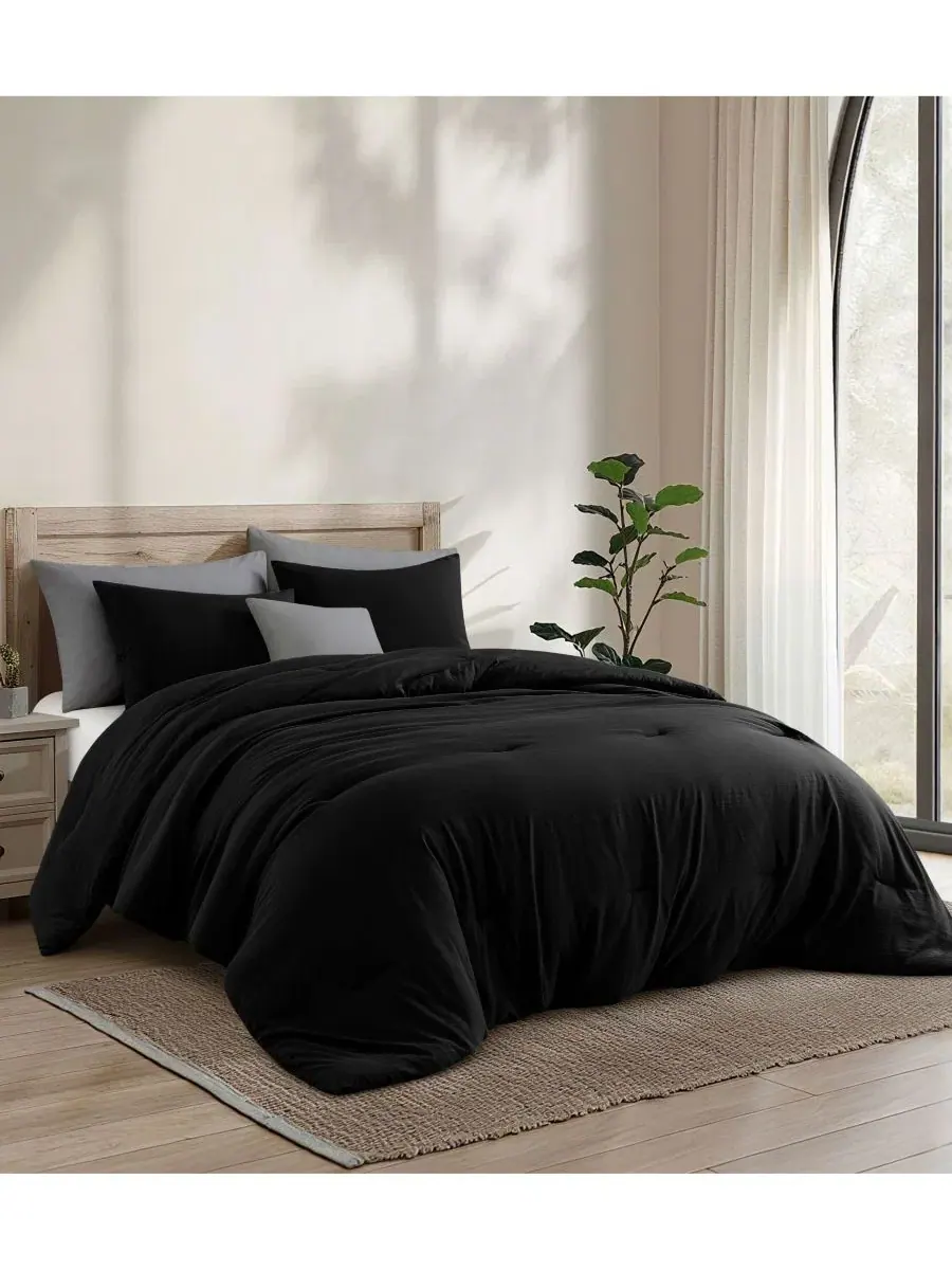 Комплект стеганого одеяла Anaya Solid, Twin, Polyester Stratford Park — изображение 2 из 7, черный
