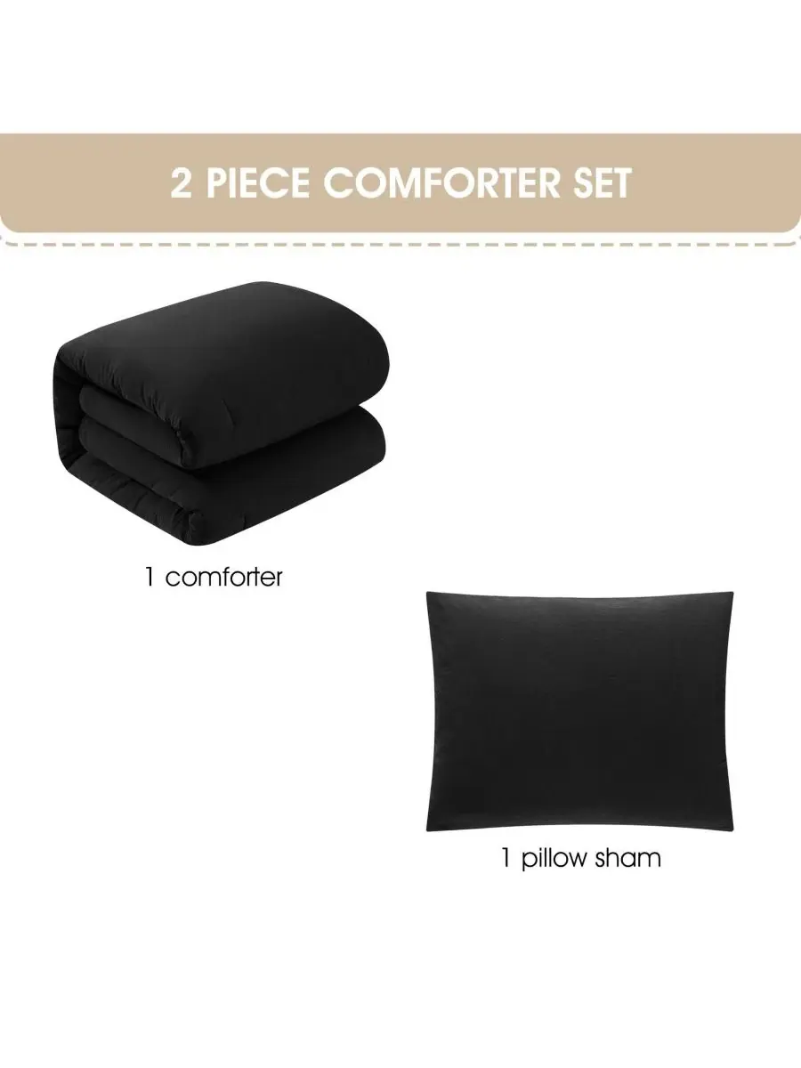 Комплект стеганого одеяла Anaya Solid, Twin, Polyester Stratford Park — изображение 5 из 7, черный