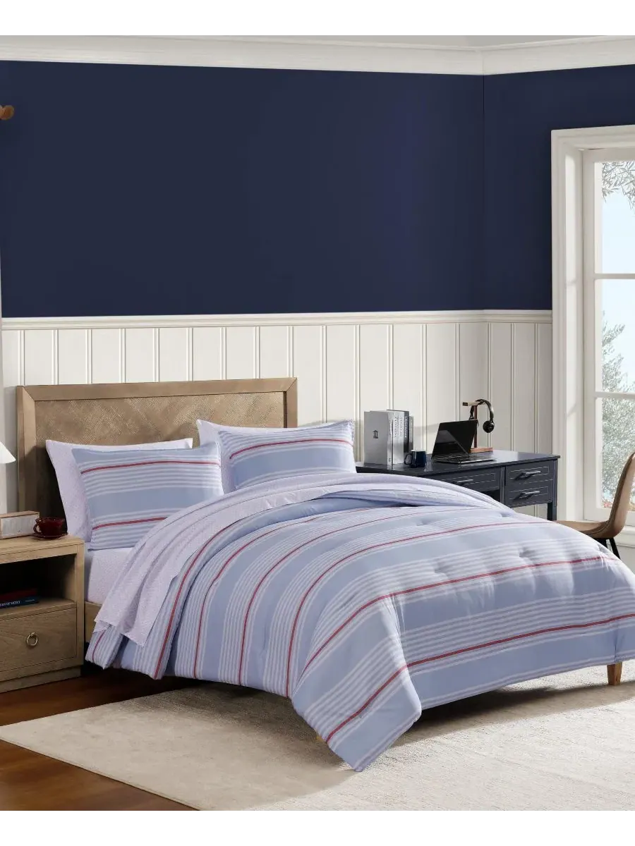 Набор постельного белья Lido Stripe Washed Microfiber 7-Piece Comforter Set Tommy Hilfiger — изображение 2 из 8