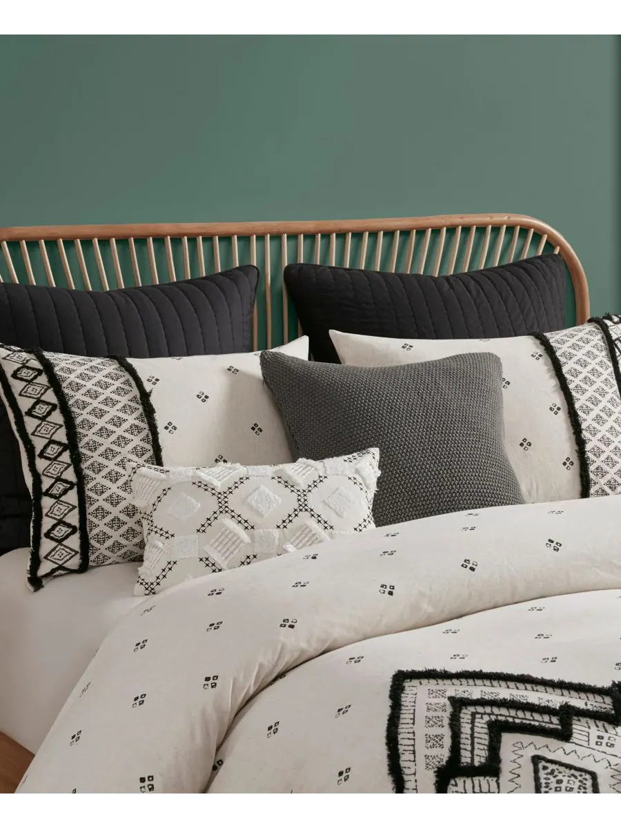 Комплект постельного белья Marta Cotton из 3 предметов, размер King/California King Ink+Ivy — изображение 3 из 9, прозрачный