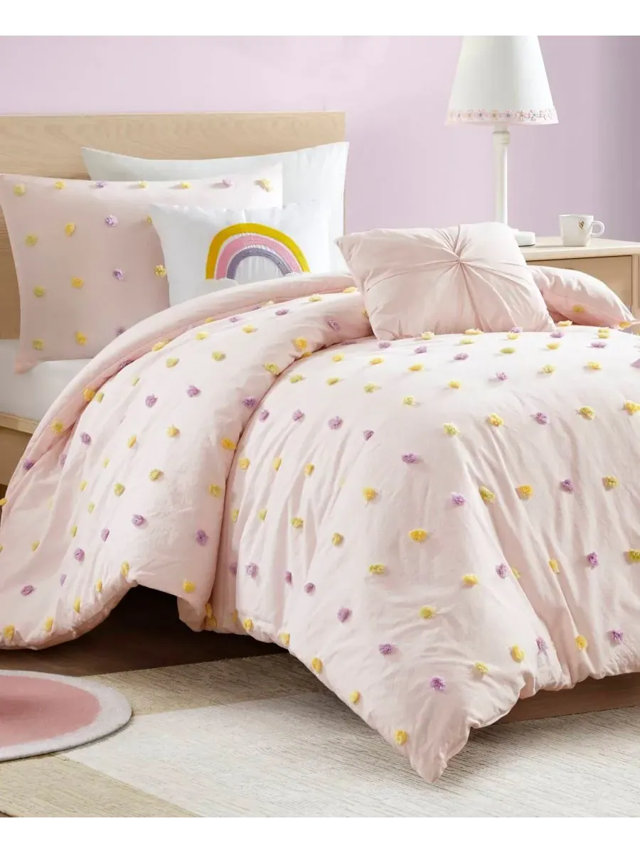 Комплект постельного белья Intelligent Design Callie Pom Pom, 4 предмета, размер Twin/Twin XL — изображение 3 из 10, мульти