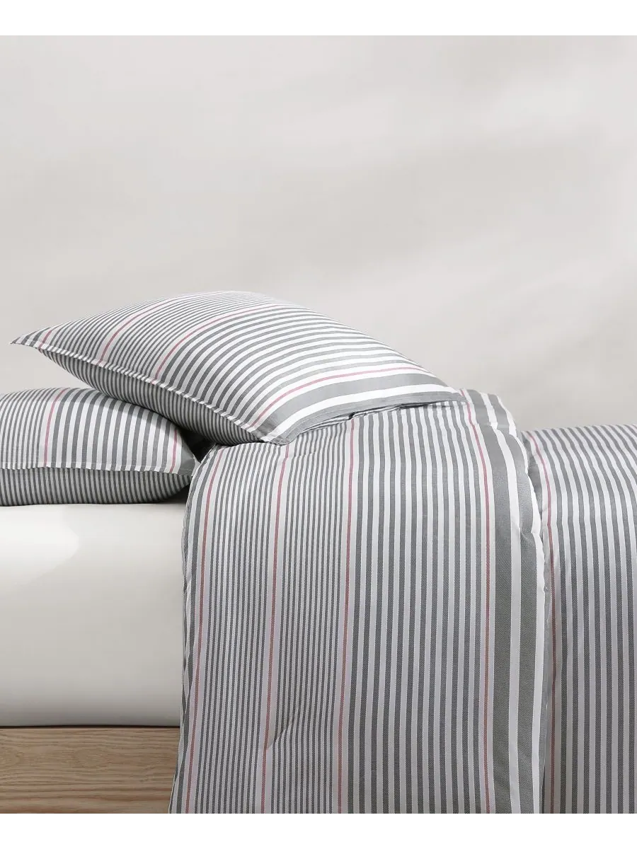 Комплект постельного белья danbury stripe cotton из 3 предметов, размер king Tommy Hilfiger — изображение 3 из 8, серый