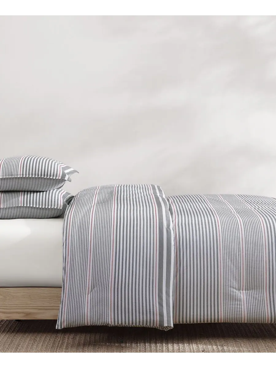 Комплект постельного белья danbury stripe cotton из 3 предметов, размер king Tommy Hilfiger — изображение 4 из 8, серый