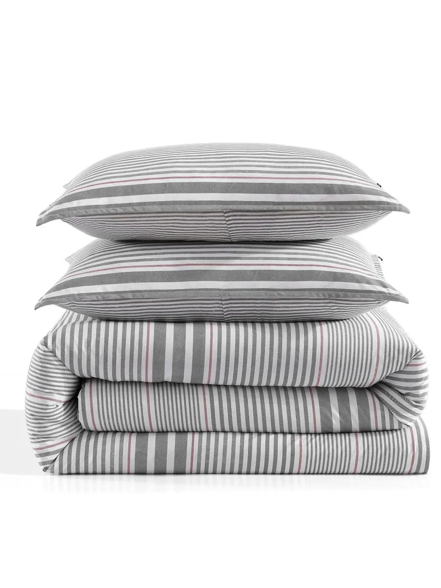 Комплект постельного белья danbury stripe cotton из 3 предметов, размер king Tommy Hilfiger — изображение 7 из 8, серый