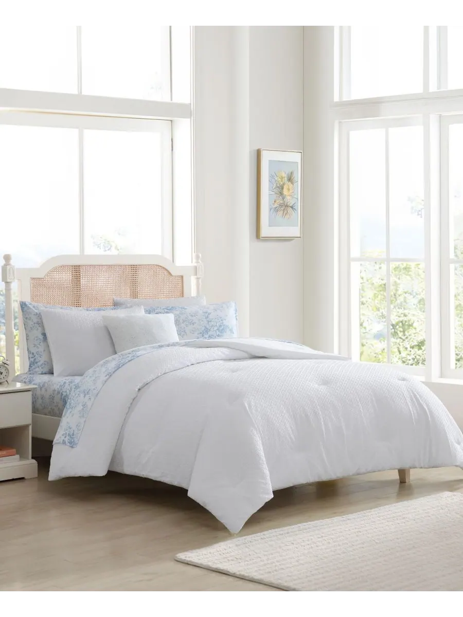 Комплект постельного белья Margaret из 6 предметов, размер Twin Laura Ashley — изображение 2 из 10, белый