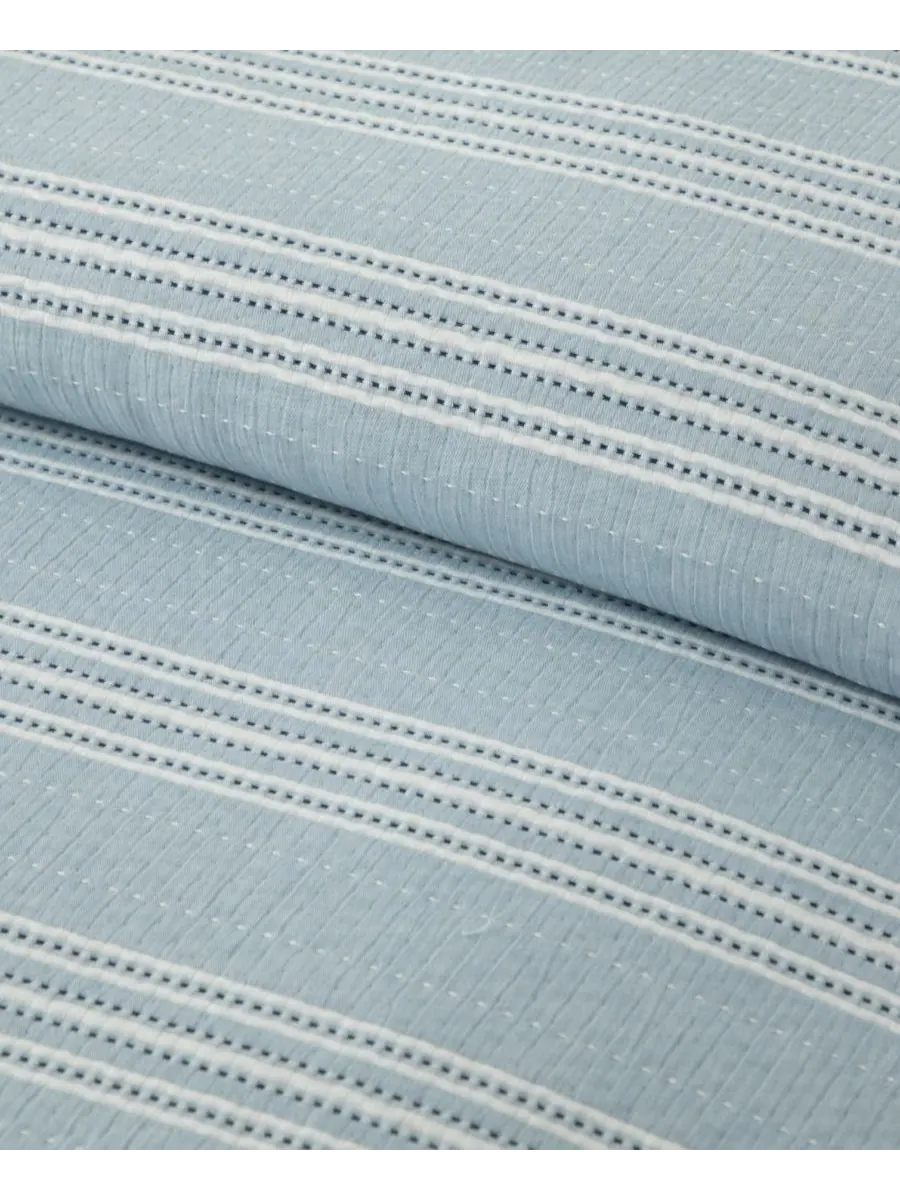 Комплект постельного белья Home Clayton Stripes Textured из 3 предметов, размер Full/Queen Levtex — изображение 6 из 6, синий
