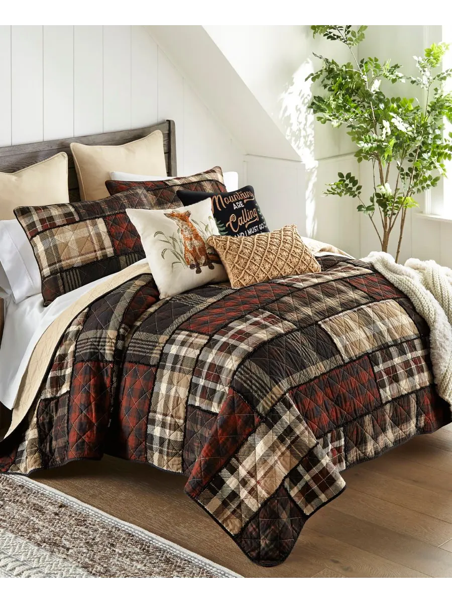 Комплект постельного белья LJ Plaid из 2 предметов, хлопковое, плотная ткань, размер Twin Donna