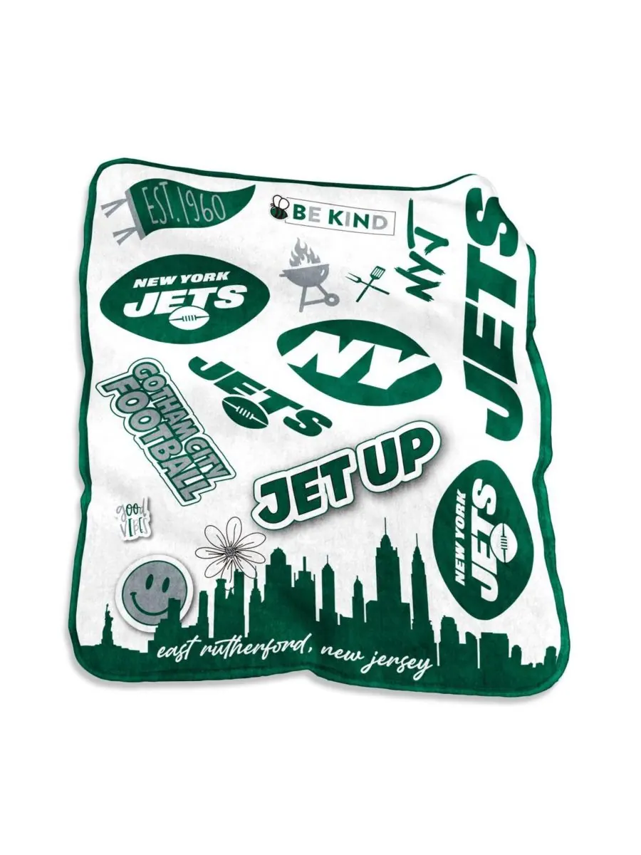 Плед Native Raschel из плюша с символикой New York Jets, размер 50'' x 60'' Logo Brands