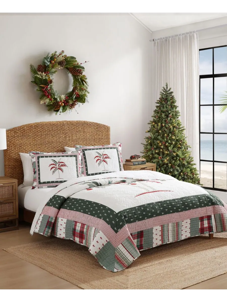 Комплект постельного белья Tommy Bahama Palm Tree Patchwork, двусторонний, 3 предмета, размер King — изображение 2 из 8