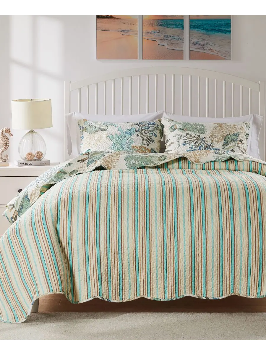 Комплекты стеганых одеял Atlantis Coastal Greenland Home Fashions — изображение 4 из 5, зеленый