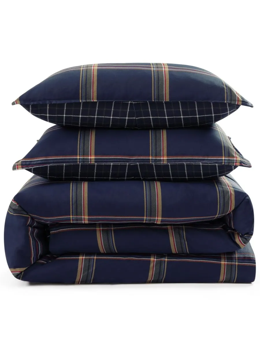 Tommy Hilfiger комплект постельного белья Beacon Plaid хлопковый из 3 предметов размер Full/Queen — изображение 6 из 7, синий