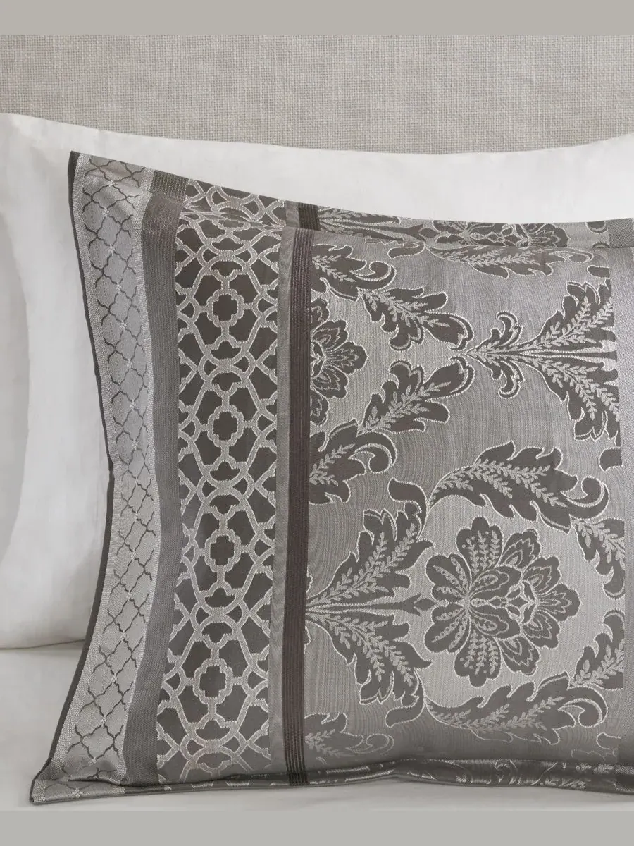 Комплект постельного белья Bellagio Jacquard из 7 предметов, размер King Madison Park — изображение 4 из 8, серый