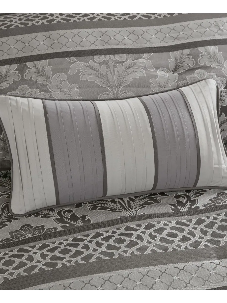 Комплект постельного белья Bellagio Jacquard из 7 предметов, размер King Madison Park — изображение 6 из 8, серый