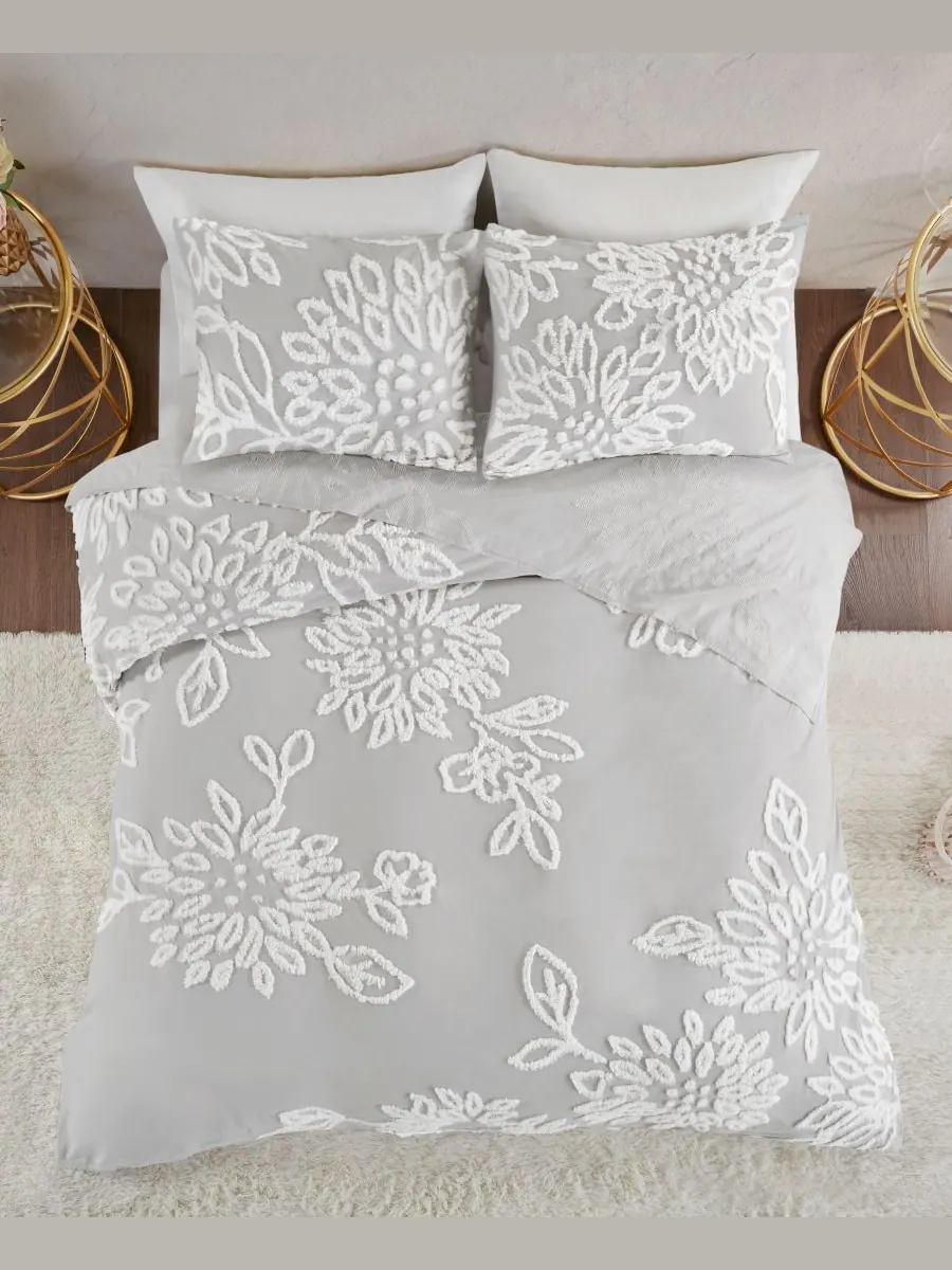 Комплект постельного белья Veronica Floral Tufted из 3 предметов, размер King/California King — изображение 4 из 10