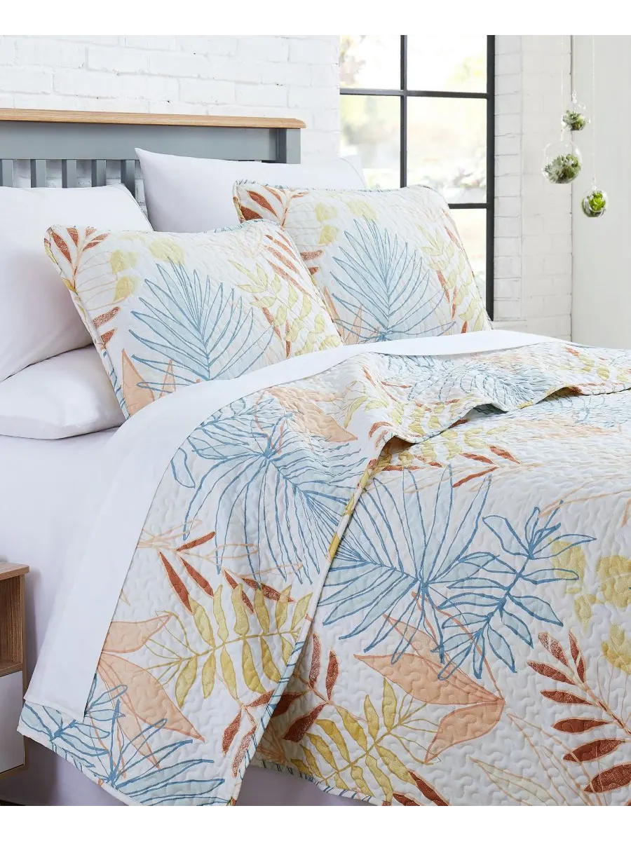 Комплект постельного белья Tropic Leaf из 3 предметов, размер Full/Queen Southshore Fine Linens — изображение 3 из 4, мульти