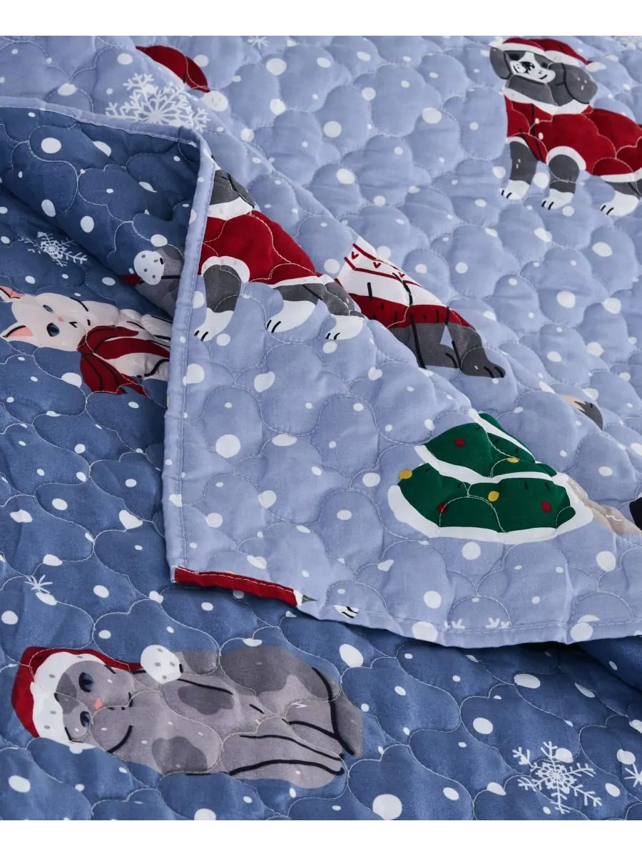 Комплект постельного белья Winter Whiskers Holiday из 3 предметов, размер Full/Queen Greenland Home — изображение 4 из 7