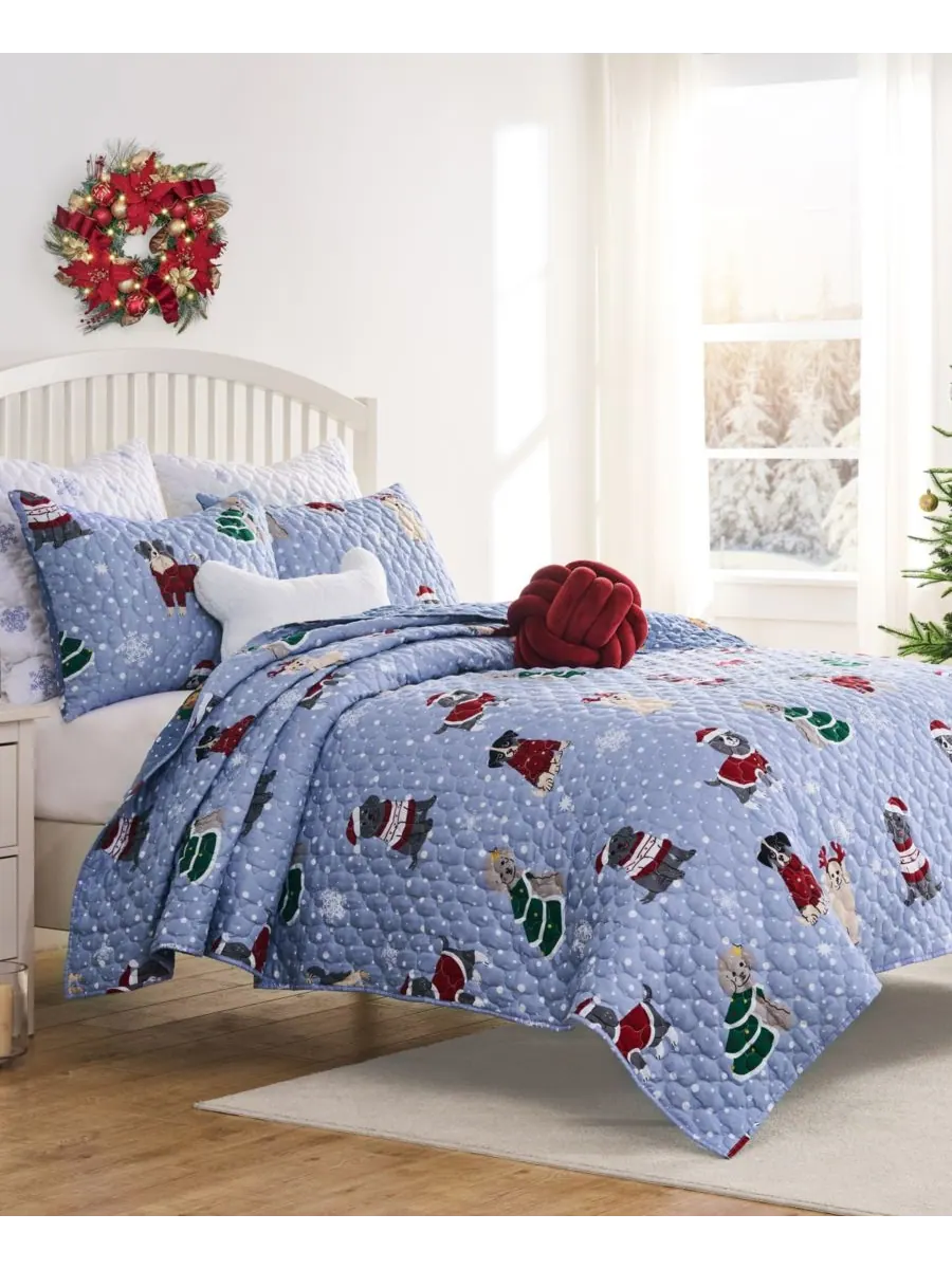 Комплект постельного белья Winter Whiskers Holiday из 3 предметов, размер Full/Queen Greenland Home — изображение 5 из 7