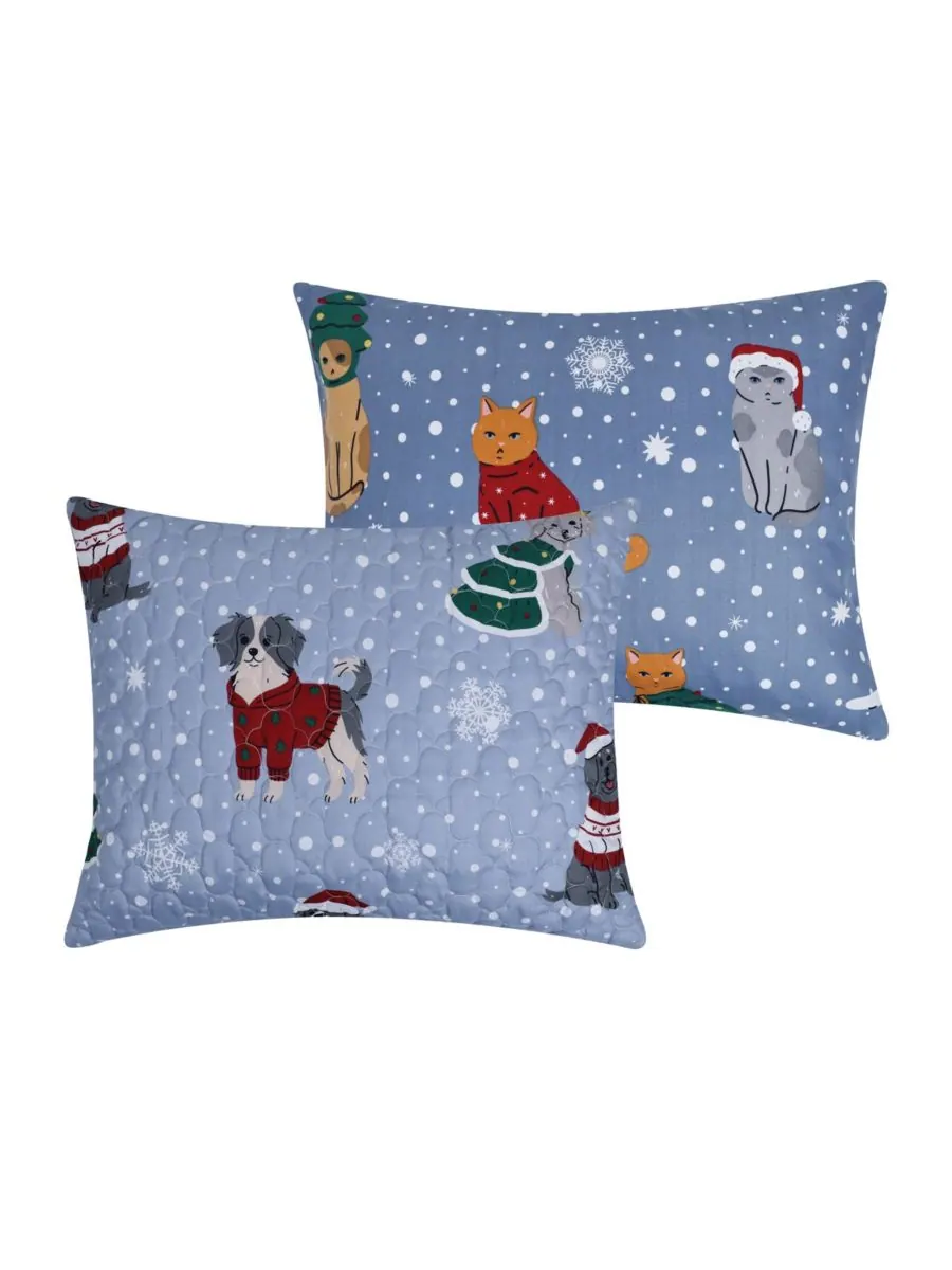Комплект постельного белья Winter Whiskers Holiday из 3 предметов, размер Full/Queen Greenland Home — изображение 6 из 7