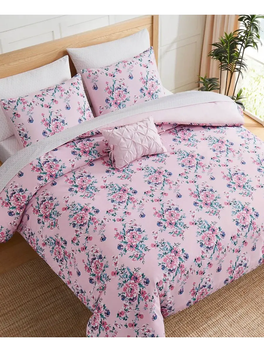 Комплект постельного белья Phoebe Reversible 8-Pc., King Jessica Simpson — изображение 10 из 10, розовый