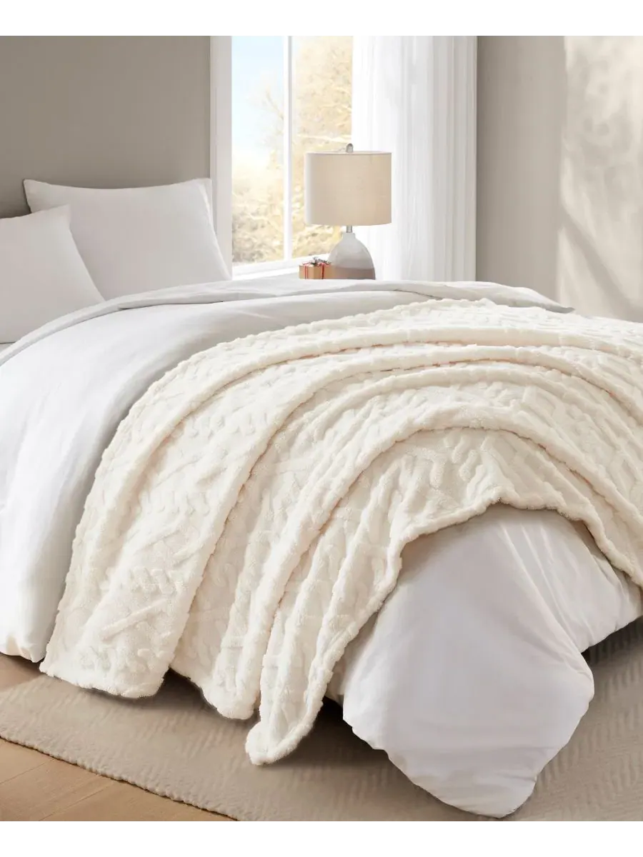 Плед с косами 127×152 см Premier Comfort — изображение 3 из 7, бежевый