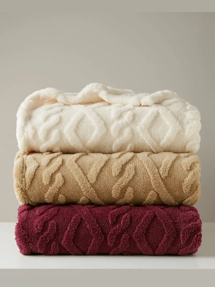 Плед с косами 127×152 см Premier Comfort — изображение 7 из 7, бежевый