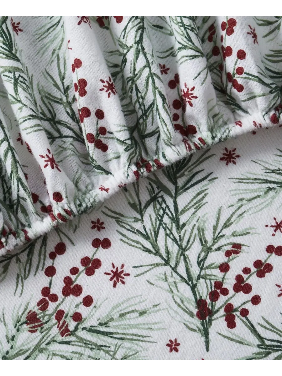 Комплект постельного белья Home Pine из 100% хлопковой фланели, 3 предмета, размер Twin Tahari — изображение 4 из 6, красный