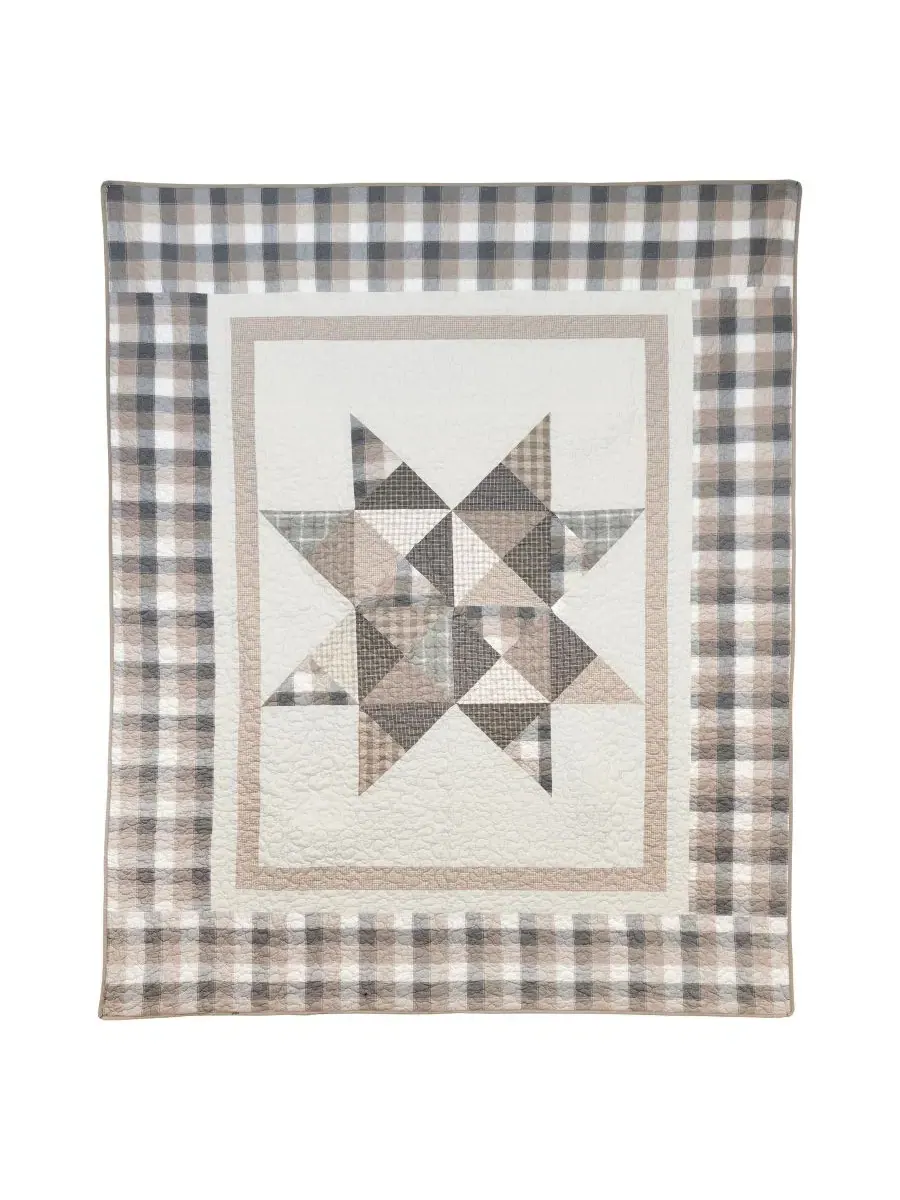 Двусторонний плед из хлопка Smoky Star, 127 x 152 см Donna Sharp — изображение 3 из 4, серый
