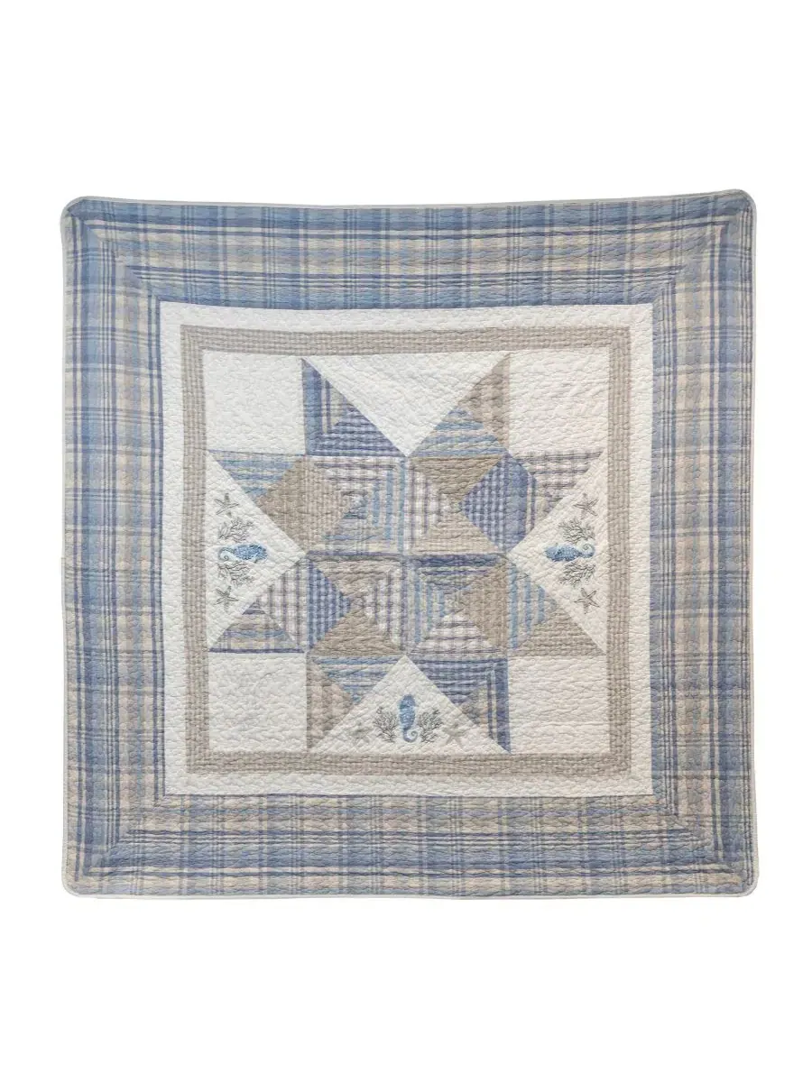 Двусторонний плед из хлопка Coastal Star, 152 x 152 см Donna Sharp — изображение 4 из 4, синий