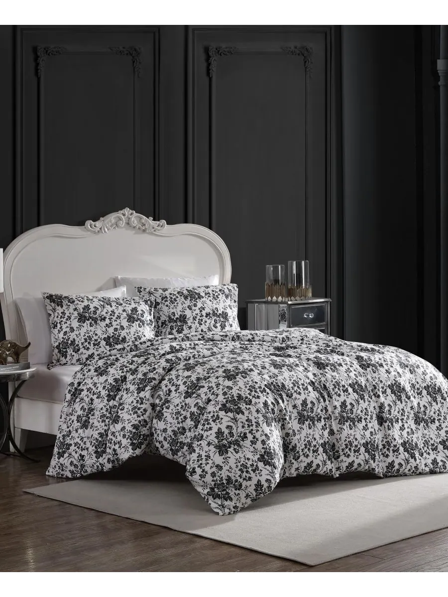 Комплект постельного белья Betseys Toile из 3 предметов, размер King Betsey Johnson — изображение 2 из 6, черный