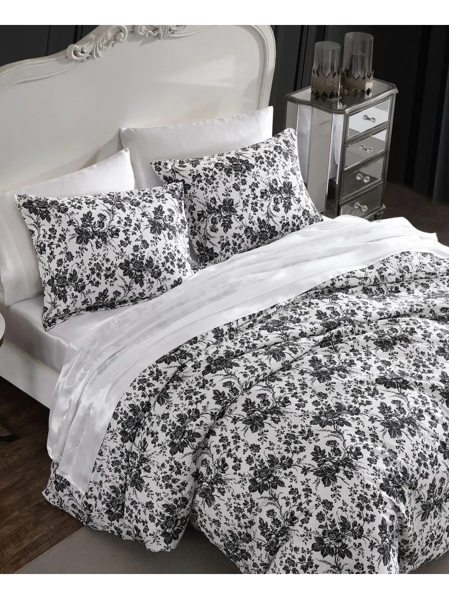 Комплект постельного белья Betseys Toile из 3 предметов, размер King Betsey Johnson — изображение 3 из 6, черный