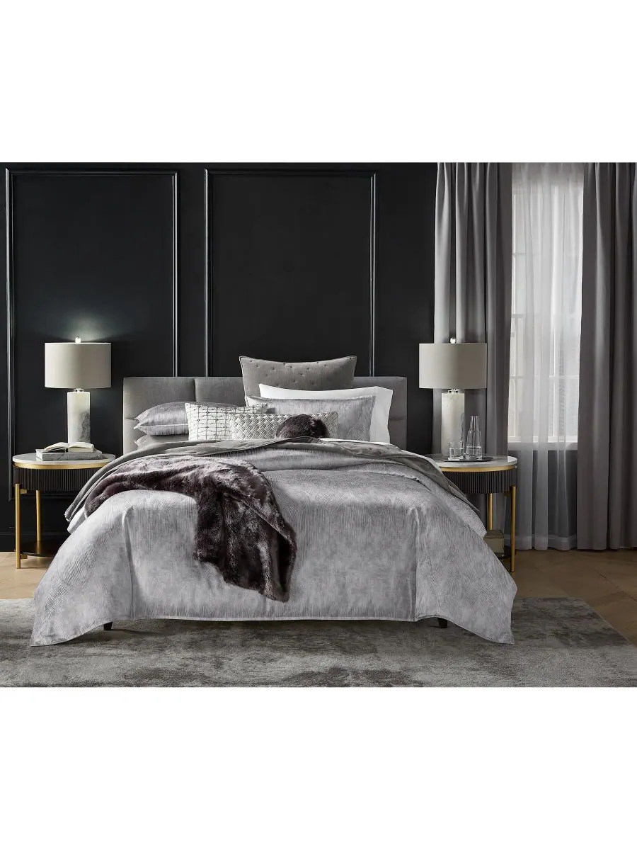 Комплект постельного белья Linear Ogee из 3 предметов, размер King Hotel Collection — изображение 9 из 9, серебряный
