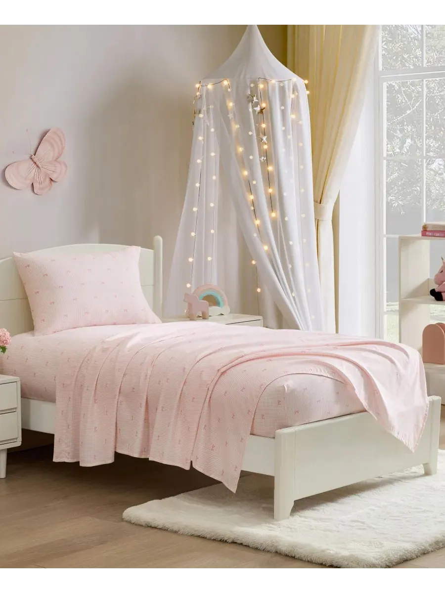 Комплект простыней с принтом Tiny Bows Laura Ashley Kids — изображение 2 из 6, розовый