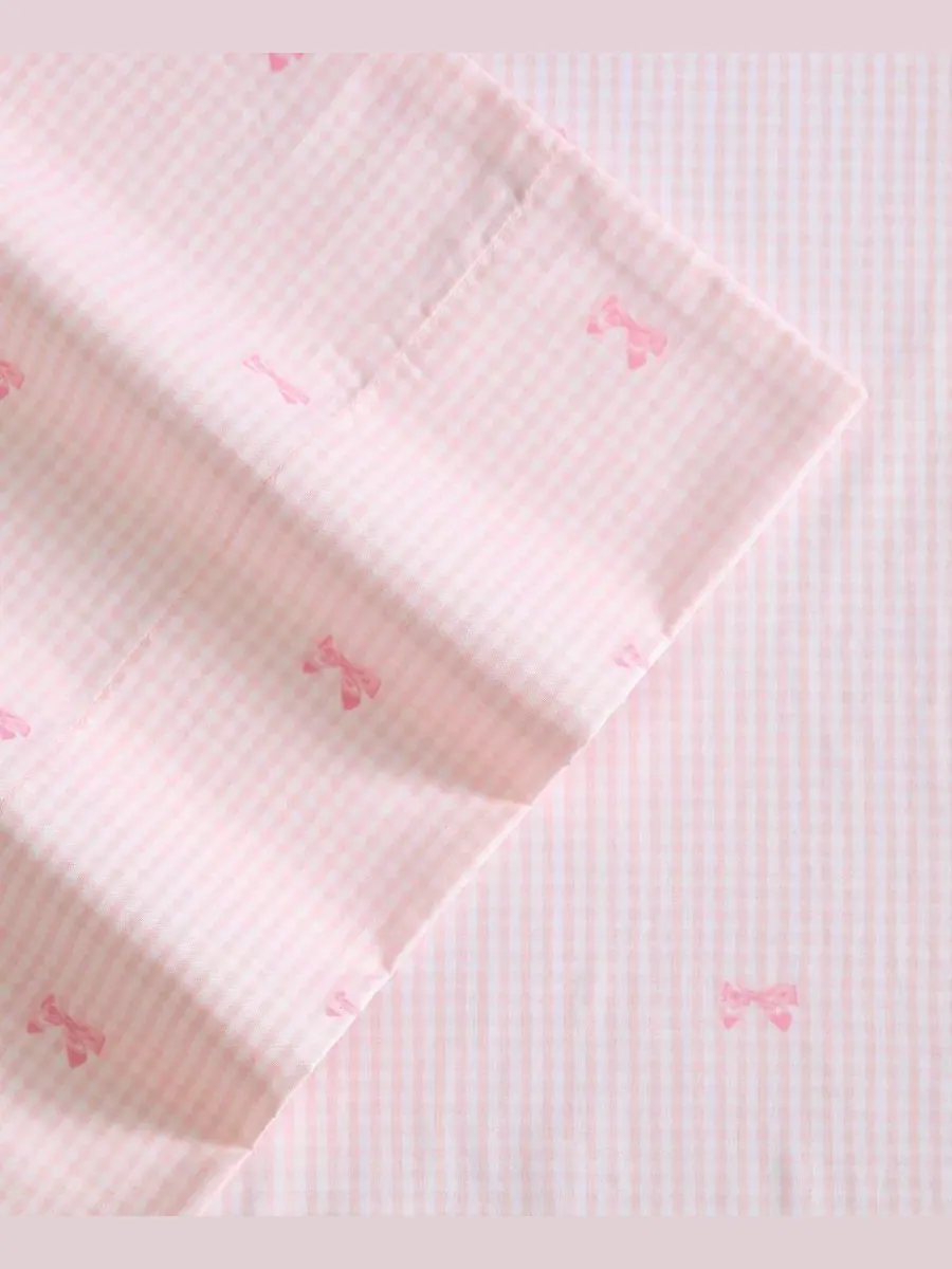 Комплект простыней с принтом Tiny Bows Laura Ashley Kids — изображение 3 из 6, розовый