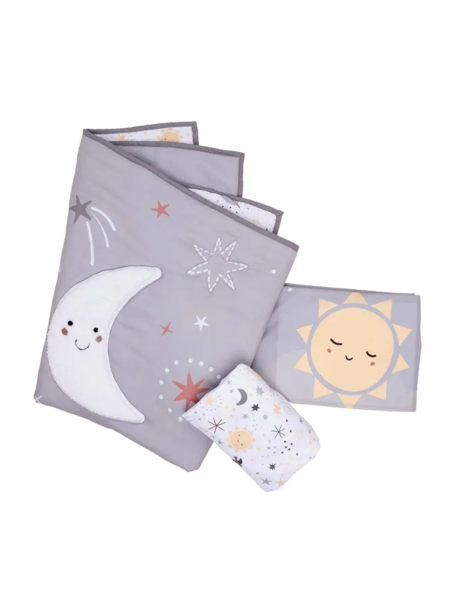 Комплект постельного белья для детской кроватки Bedtime Originals Celestial из 3 предметов — изображение 9 из 10, серый