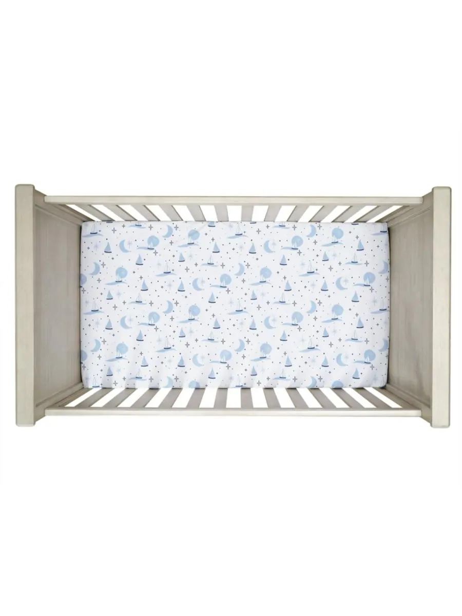 Комплект постельного белья для детской кроватки Little Skipper из 3 предметов с изображением — изображение 8 из 10, синий