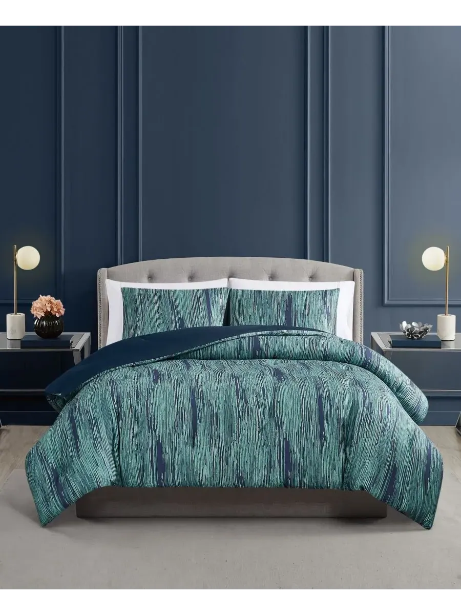 Комплект постельного белья из 3 предметов с полосатым узором, размер King Vince Camuto